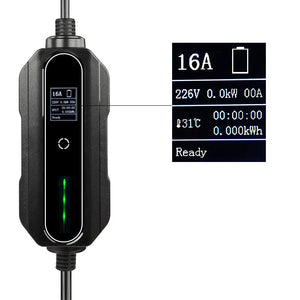 Sähköauton latauslaite - pituus 15 metriä - Type1 latausasema - 1-vaihe 3,7 kW suko 1x16A – Kannettava Type-1 laturi