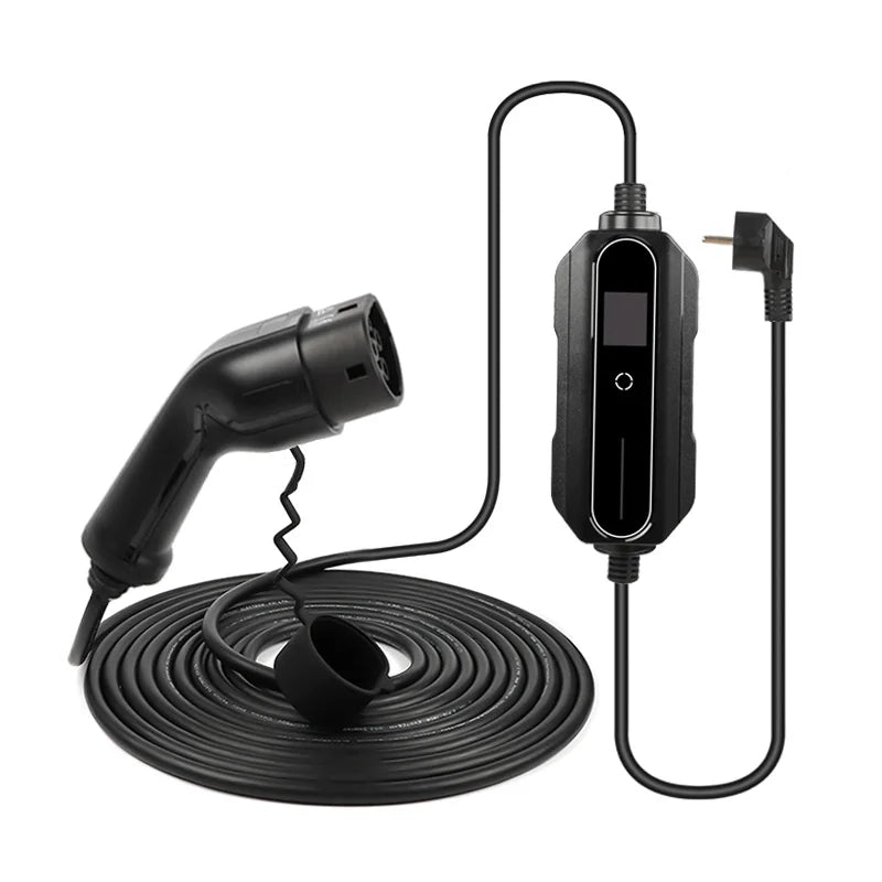 Sähköauton latauslaite - pituus 10 metriä - Type2 latausasema - 1-vaihe 3,7 kW suko 1x16A – Kannettava Type-2 laturi