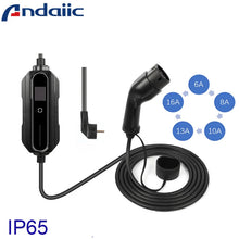 Lataa kuva gallerianäkymään, Sähköauton latauslaite - pituus 10 metriä - Type2 latausasema - 1-vaihe 3,7 kW suko 1x16A – Kannettava Type-2 laturi