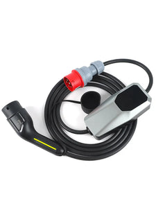 Sähköauton Type 2 latauslaite voimavirtaan - pituus 15 metriä - Type2 latausasema - 11kW 3x16A - 3-vaihe CEE16A voimavirtapistoke – Kannettava Type 2 laturi - maksuton toimitus