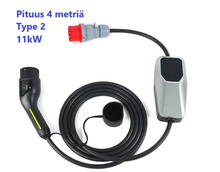 Lataa kuva gallerianäkymään, Sähköauton Type 2 latauslaite – pituus 4 metriä – 3-vaihe 11kW 3x16A – Type2 auton latausasema kotiin – Kannettava Type-2 sähköauton laturi voimavirtaan