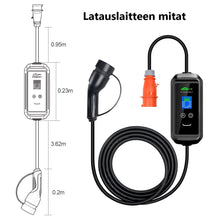 Lataa kuva gallerianäkymään, Sähköauton latauslaite voimavirtaan - wifi-yhteys älypuhelin-sovelluksella - pituus 5 metriä - Type2 latausasema - 11kW  3x16A - 3-vaihe CEE16A voimavirtapistoke – Kannettava Type-2 laturi ajastimella - ilmainen toimitus