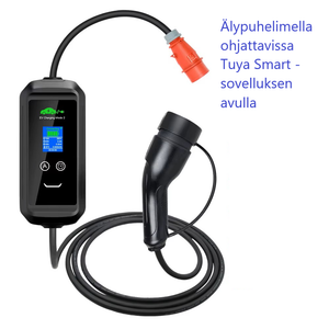 Sähköauton latauslaite voimavirtaan - wifi-yhteys älypuhelin-sovelluksella - pituus 10 metriä - Type2 latausasema - 22kW  3x32A - 3-vaihe CEE32A voimavirtapistoke – Kannettava Type-2 laturi ajastimella - ilmainen toimitus