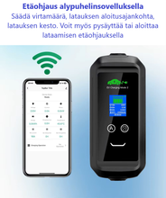 Lataa kuva gallerianäkymään, Sähköauton latauslaite voimavirtaan – wifi-yhteys älypuhelin-sovelluksella – pituus 5 metriä – 3-vaihe 22kW 3x32A – Type2 auton latausasema kotiin – Kannettava Type-2 sähköauton laturi ajastimella