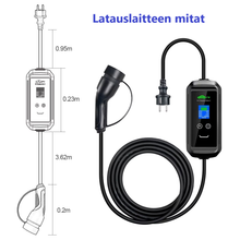 Lataa kuva gallerianäkymään, Sähköauton latauslaite - wifi-yhteys älypuhelin-sovelluksella - pituus 5 metriä - Type2 latausasema - 1-vaihe 3,6 kW suko 1x16A – Kannettava Type-2 laturi ajastimella - ilmainen toimitus