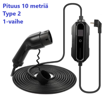 Lataa kuva gallerianäkymään, Sähköauton latauslaite - pituus 10 metriä - Type2 latausasema - 1-vaihe 3,7 kW suko 1x16A – Kannettava Type-2 laturi