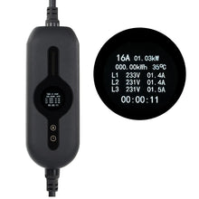 Lataa kuva gallerianäkymään, Sähköauton latauslaite voimavirtaan - pituus 15 metriä - Type2 latausasema Schuko adapterilla - 11kW  3x16A - 3-vaihe CEE16A voimavirtapistoke – Kannettava Type 2 laturi ajastimella - maksuton toimitus