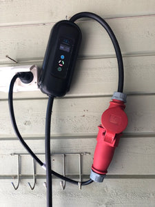 Sähköauton latauslaite voimavirtaan - pituus 5 tai 10 metriä - Type2 latausasema Schuko adapterilla - 11kW  3x16A - 3-vaihe CEE16A voimavirtapistoke – Kannettava Type-2 laturi ajastimella - maksuton toimitus