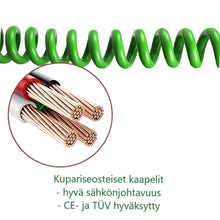 Lataa kuva gallerianäkymään, Kierrelatauskaapeli Type 2 – pituus 3,5 metriä –  16A/11kW tai 32A/22kW – 3-vaihe – EV sähköauton Type-2 latauskaapeli kierrejohdolla spiraalikaapeli Mode 3 - ilmainen toimitus