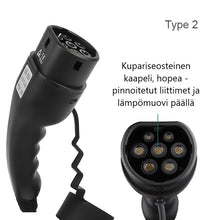 Lataa kuva gallerianäkymään, Sähköauton latauslaite voimavirtaan - pituus 5 tai 10 metriä - Type2 latausasema Schuko adapterilla - 11kW  3x16A - 3-vaihe CEE16A voimavirtapistoke – Kannettava Type-2 laturi ajastimella - maksuton toimitus